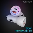 [��Ƽ��] 36W 2PORT �޼� ������ ������� PD 18W + QC3.0 MON-C-PD-36W (���̺� ������)